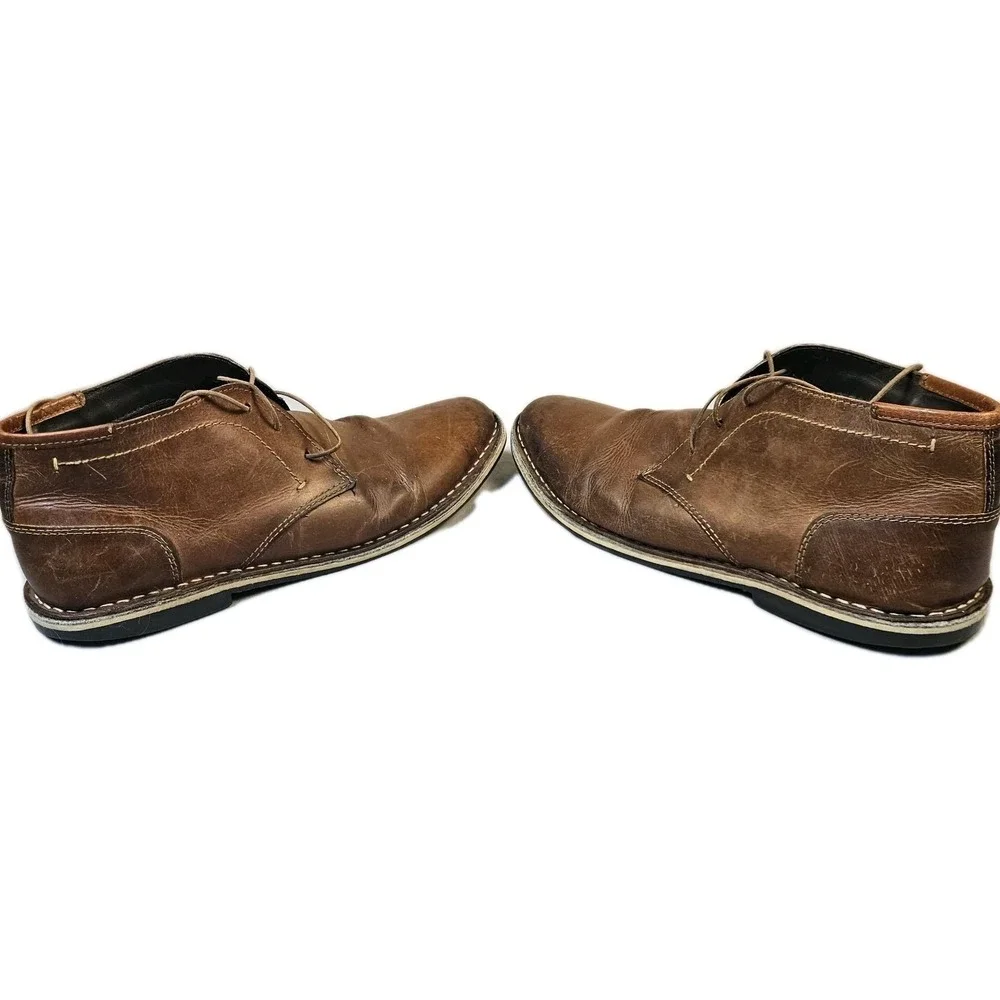 Steve Madden Harken Chukka Boots Mens 10.5 Cognac Brown Leather‎ Casual Boots